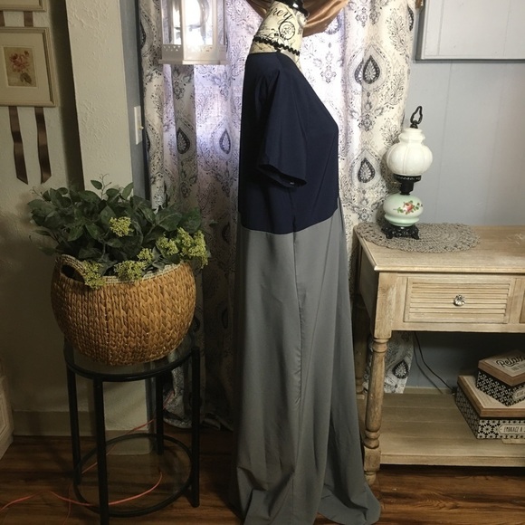 MISSLOOK color block short sleeve maxi dress - Picture 4 of 8